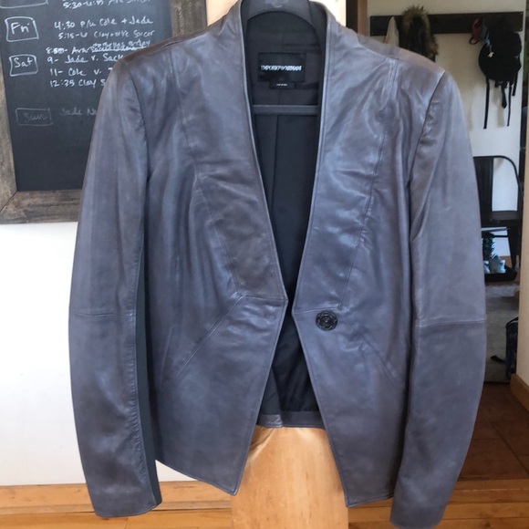 Emporio Armani Lambskin Leather Jacket - Picture 2 of 6